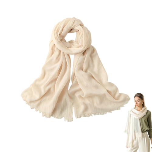 QOWIJEX 1 Stück Stola Damen Festlich Elegante Scarves Muslim Kopftuch Halstuch Hijab Umschlagstuch für Abendkleid Braut Hochzeit Sonnenschutz Frühling Sommer Herbst Winter Geschenk 195 x 95CM von QOWIJEX