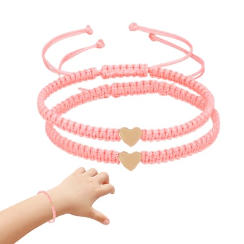 QOWIJEX 2 Stück Freundschafts-Armbänder, schlichte & minimal Makramee-Armbänder | Freundschaftsarmband, Schulanfangsgeschenk für Mädchen von QOWIJEX