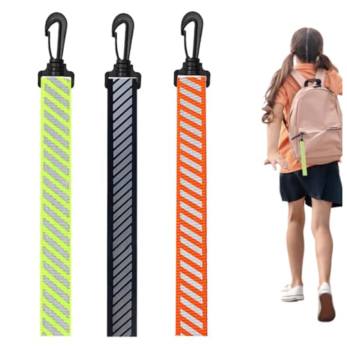 QOWIJEX 3 Stück Reflektoren Rucksack, Reflektierende Anhänger,Anhänger schulranzen reflektor,running reflektoren,Reflektor Kinder,Reflektierende Schlüsselanhänger für Schulranzen Rucksack Joggen von QOWIJEX