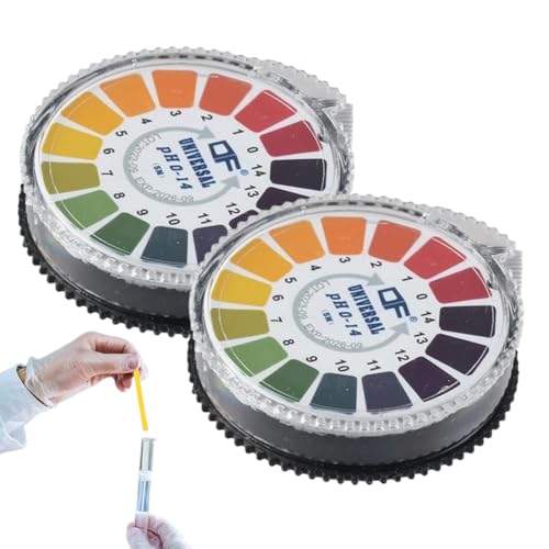 QOWITEX 2 Rolle pH Teststreifen 5 m/Roll Messbereich 0-14 pH Papier Trinkwasser auf Rolle Lackmus Indikator Universalpapier Ubersäuerung Körper Ermittlung ph Wert Säuretest von QOWIJEX
