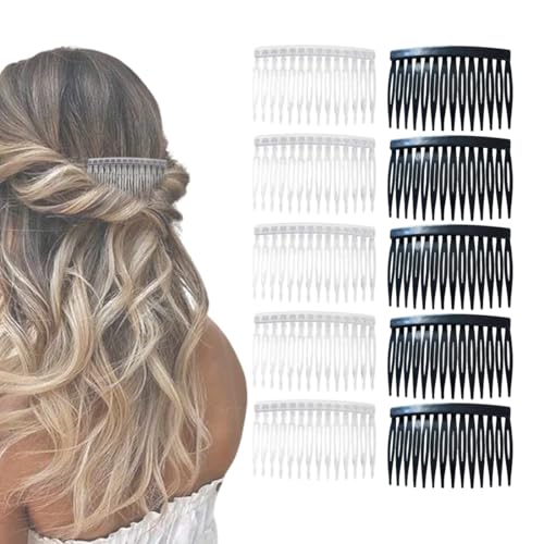 QOWUXHZ 10 Stück Haarkamm Zum Stecken Kunststoff Haarkämme Mit 14 Zähnen French Twist Haarkämme Zum Stecken Vintage Dekorativer Steckkamm Haare Für Mädchen Damen von QOWUXHZ