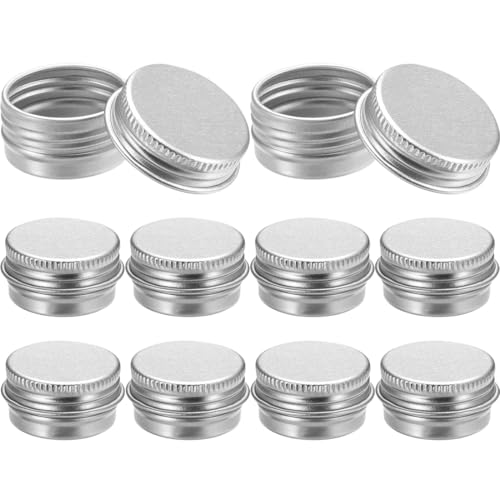 QOWUXHZ 10 Stück Kleine Dose Aluminium Leer Döschen Aluminium Dosen 15 Ml Blechdose Cremedosen Reise Tragbar Kleine Metalldose Für Diy Kerze Creme Kosmetik Silber von QOWUXHZ