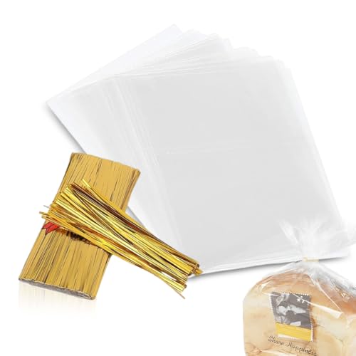 QOWUXHZ 100 Stück Geschenktüten Transparent Transparente Tüten Für Süßigkeiten Cellophantüten 15X20Cm Transparente Quadratische Tasche Für Süßigkeiten Mitgebsel Kindergeburtstag Gastgeschenke von QOWUXHZ