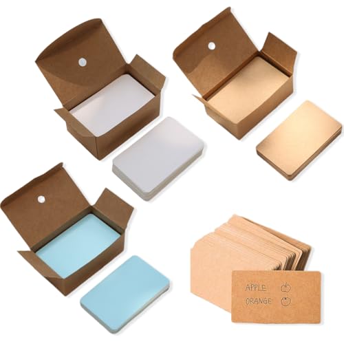 QOWUXHZ 150 Blanko Spielkarten, Weiß, Blau, 89×52 mm, Blanko Karteikarten, Moderationskarten, Selbstgestalten, DIY, Schule, Büro, Vokabel Lernen von QOWUXHZ