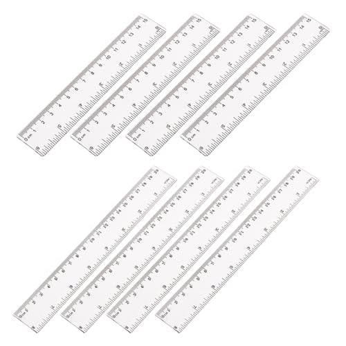 QOWUXHZ 4 Stück Lineal 15Cm Und 4 Stück Lineal 20Cm Kunststoff Lineal Transparent Präzision Lineal Mit Metrische Inch Skala Für Schule Geprägte Zentimeter Einteilung Zuhause Büro von QOWUXHZ