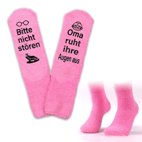 QOWUXHZ Grandma Mum Socks With Motif Lustige Geschenke Für Frauen Stoppersocken Socken Ruhestand Damen Kollegin Rentner Lustig Geschenk Frau Kuschelsocken Witzige Socken Renteneintritt von QOWUXHZ