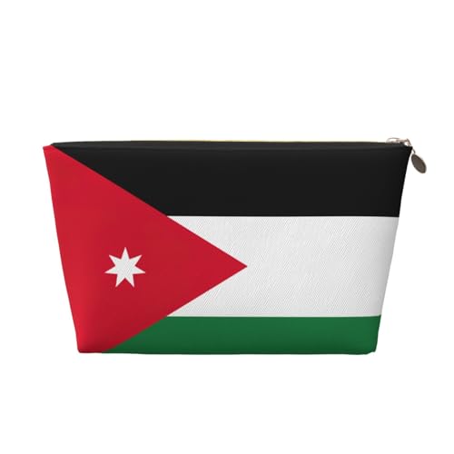 Make-up-Tasche für Damen, Motiv: Jordanische Flagge, wasserdicht, Leder, Reise-Kulturbeutel für Toilettenartikel, Kosmetiktasche, gold, Einheitsgröße, Kulturbeutel Make-up-Tasche für Damen, Motiv: Jordanische Flagge, wasserdicht, Leder, Reise-Kulturbeutel für Toilettenartikel, Kosmetiktasche, gold, Einheitsgröße, Kulturbeutel von QPIPGER