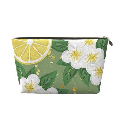 Make-up-Tasche für Damen, Motiv: frische Zitrone, wasserdicht, Leder, Reise-Kulturbeutel für Toilettenartikel, Kosmetiktasche, gold, Einheitsgröße, Kulturbeutel Make-up-Tasche für Damen, Motiv: frische Zitrone, wasserdicht, Leder, Reise-Kulturbeutel für Toilettenartikel, Kosmetiktasche, gold, Einheitsgröße, Kulturbeutel von QPIPGER