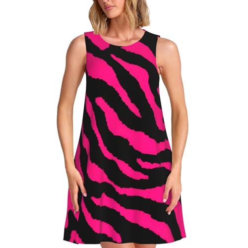 QPIPGER Zebra Tiger Leopard Red Print Damen Ärmelloses Kleid Sommer Casual Blumendruck A-Linie mit Taschen Strandkleid, Schwarz , M QPIPGER Zebra Tiger Leopard Red Print Damen Ärmelloses Kleid Sommer Casual Blumendruck A-Linie mit Taschen Strandkleid, Schwarz , M von QPIPGER
