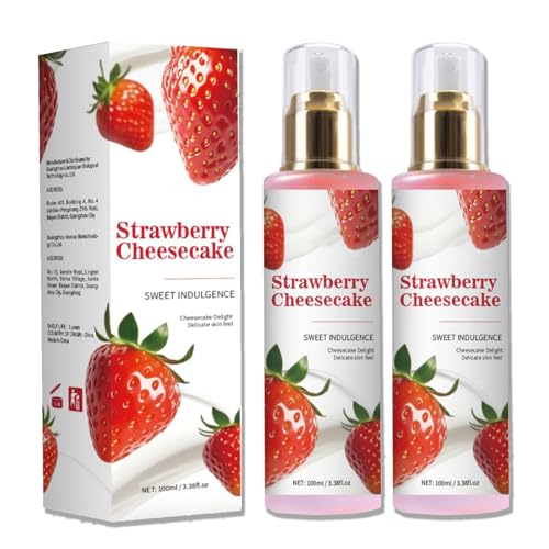 Qpjuvc Strawberry Cheesecake Body Spray für Frauen - langlebiger Parfümnebel für Haare und Haut, Duftduft, feuchtigkeitsspendende Körperpflege, 100 ml (2) von QPJUVC