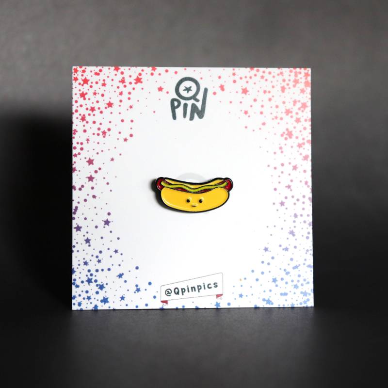 Hot Dog Pin - Emaille Wurst Essen American 4. Juli von QPin
