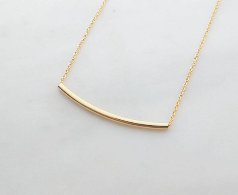 Gold Silber Rohrverbinder Halskette, Gebogene Halskette Gold Silber Rohrverbinder Halskette, Gebogene Halskette von QQ47