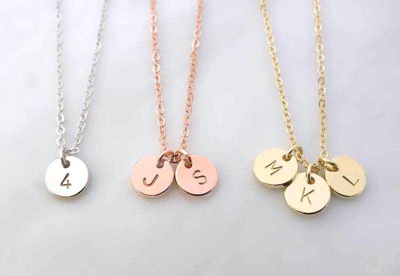 Personalisierte Benutzerdefinierte Runde Gold, Silber, Rose Gold Disc Charm Halskette, Hand Gestempelt Buchstabe, Initial Münze Anhänger Personalisierte Benutzerdefinierte Runde Gold, Silber, Rose Gold Disc Charm Halskette, Hand Gestempelt Buchstabe, Initial Münze Anhänger von QQ47