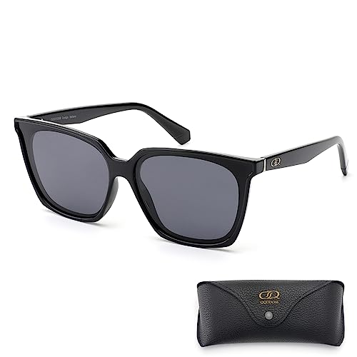 QQDDOSS Vintage-Stil Platz Herren-Damen-Sonnenbrillen Klassische Trendige Polarisierte Sonnenbrille für Frauen mit UV400-Schutz von QQDDOSS