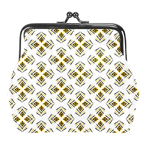 Abstrakte Pfau Nahtlose Muster Schnalle Geldbörse Vintage Beutel Schnalle Clutch Bag Kiss-Lock Change Geldbörse Floral Verschluss Geldbörsen für Frauen Mädchen, Mehrfarbig 18, Einheitsgröße, von QQIAEJIA