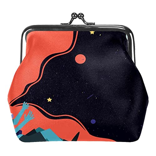 Abstrakte graue Hartholz Planken Muster Schnalle Münze Geldbörse Vintage Beutel Schnalle Clutch Bag Kiss-Lock Wechselgeldbörse Floral Verschluss Geldbörsen für Frauen Mädchen, Mehrfarbig 20, von QQIAEJIA