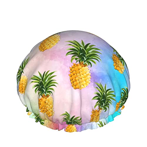 Aquarell Ananas Duschhaube Frauen Wasserdicht für alle langen Haare Bad Hut von QQIAEJIA