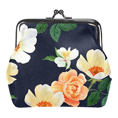 Aquarell Weihnachten Pinguine Schnalle Münze Geldbörse Vintage Beutel Schnalle Clutch Tasche Kiss-Lock Wechselgeldbörse Floral Verschluss Geldbörsen für Frauen Mädchen, Mehrfarbig 18, Einheitsgröße, von QQIAEJIA