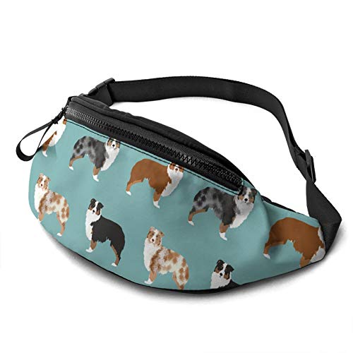 Australian Shepherds Dogs Bauchtasche Gürteltaschen für Damen & Herren, lässige Gürteltasche Umhängetasche mit verstellbarem Riemen für Outdoor-Laufen, Wandern von QQIAEJIA