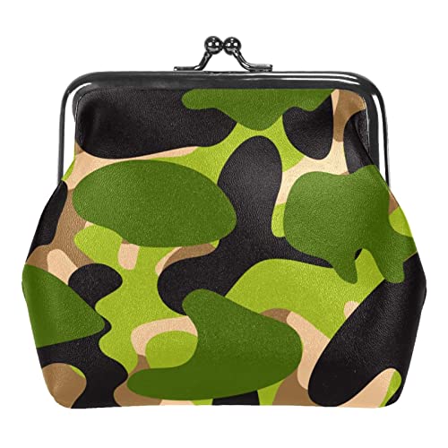 Blau Camouflage Muster Schnalle Geldbörse Vintage Beutel Schnalle Clutch Tasche Kiss-Lock Wechselgeldbörse Floral Verschluss Geldbörsen für Frauen Mädchen, Mehrfarbig 20, Einheitsgröße, von QQIAEJIA