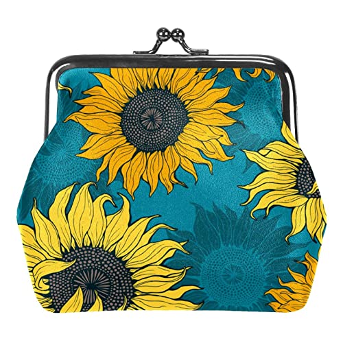 Blaue Blume Muster Schnalle Geldbörse Vintage Beutel Schnalle Clutch Tasche Kiss-Lock Wechselgeldbörse Floral Verschluss Geldbörsen für Frauen Mädchen, Mehrfarbig 05, Einheitsgröße, Taschen-Organizer von QQIAEJIA