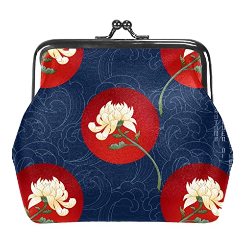 Blaue Blume Muster Schnalle Geldbörse Vintage Beutel Schnalle Clutch Tasche Kiss-Lock Wechselgeldbörse Floral Verschluss Geldbörsen für Frauen Mädchen, Mehrfarbig 14, Einheitsgröße, Taschen-Organizer von QQIAEJIA