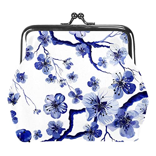 Blaue florale chinesische Tinte Farbe Pflaume Münzbörsen Mini Geldbörsen Vintage Beutel Taschen für Geschenk, Mehrfarbig 13, Einheitsgröße, Taschen-Organizer von QQIAEJIA