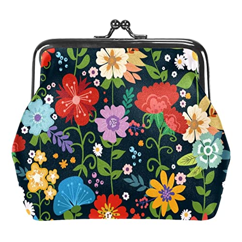 Blumen Schnalle Geldbörse Vintage Beutel Schnalle Clutch Tasche Kiss-Lock Wechselgeldbörse Floral Verschluss Geldbörsen für Frauen Mädchen, Mehrfarbig 05, Einheitsgröße, Taschen-Organizer von QQIAEJIA