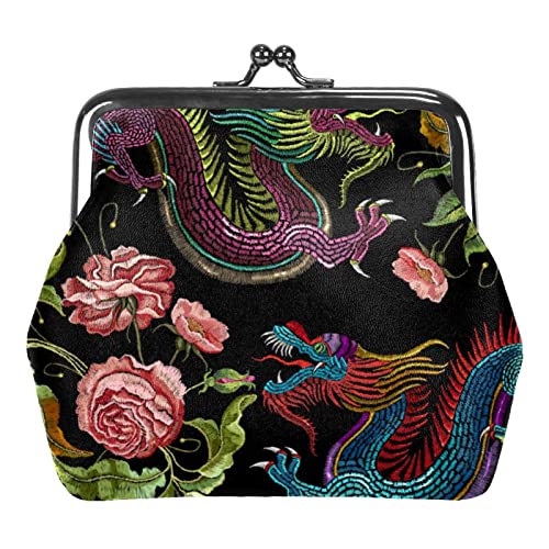 Bunte Schnalle Geldbörse Vintage Beutel Schnalle Clutch Tasche Kiss-Lock Wechselgeldbörse Floral Verschluss Geldbörsen für Frauen Mädchen, Multicolor 08, Einheitsgröße, Taschen-Organizer von QQIAEJIA