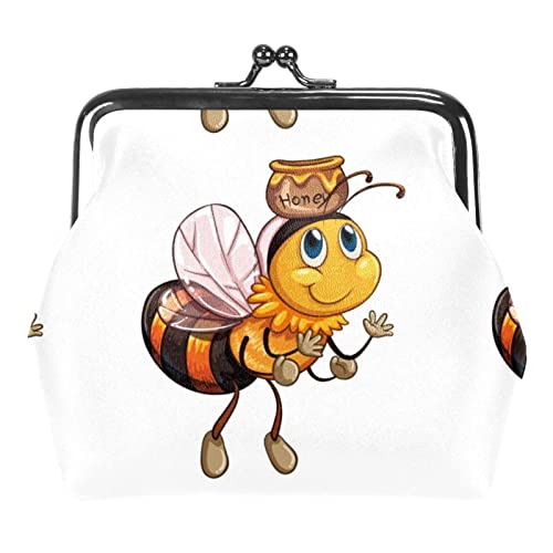 Cartoon Bee Honig Muster Münze Geldbörse Kuss Schloss Ändern Geldbörse Vintage Schmuck Beutel, Mehrfarbig 15, Einheitsgröße, Taschen-Organizer von QQIAEJIA