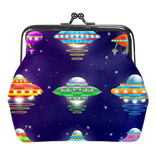 Cartoon UFO Raumschiff Muster Münze Geldbörse Kuss Schloss Ändern Geldbörse Vintage Schmuck Beutel, Mehrfarbig 18, Einheitsgröße, Taschen-Organizer von QQIAEJIA