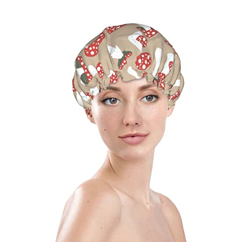 Cartoon Pilz Schlaf Kappe Wasserdichte Dusche Caps Wiederverwendbare Bad Caps Gummiband Haar Kappe Für Frauen Gril Damen Spa Salon von QQIAEJIA