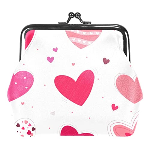 Cartoon Rote Kirsche Rosa Herz Schnalle Geldbörse Vintage Beutel Schnalle Clutch Tasche Kiss-Lock Wechselgeldbörse Floral Verschluss Geldbörsen für Frauen Mädchen, Mehrfarbig 18, Einheitsgröße, von QQIAEJIA