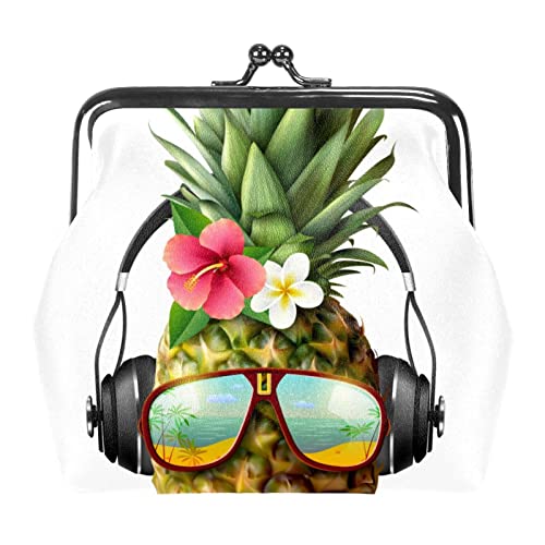 Coole realistische Ananas mit Sonnenbrille, Münzgeldbörsen, Mini-Geldbörsen, Vintage-Beutel, Taschen für Geschenk, Mehrfarbig 16, Einheitsgröße, Taschen-Organizer von QQIAEJIA