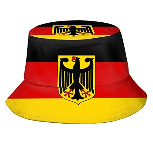 Deutschland Amerikanische Flagge Bucket Hats Fashion Sun Cap Packable Outdoorany Fisherman Hat für Damen und Herren von QQIAEJIA