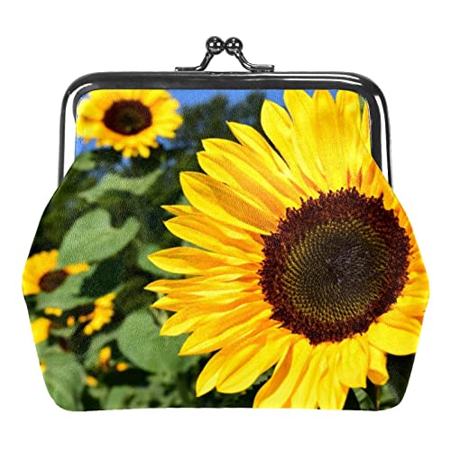 Floral Sunflower Helianthus Buckle Coin Purse Vintage Pouch Buckle Clutch Bag Kiss-Lock Change Purse Floral Clasp Closure Wallets for Women Girl, Mehrfarbig 02, Einheitsgröße, Taschen-Organizer von QQIAEJIA