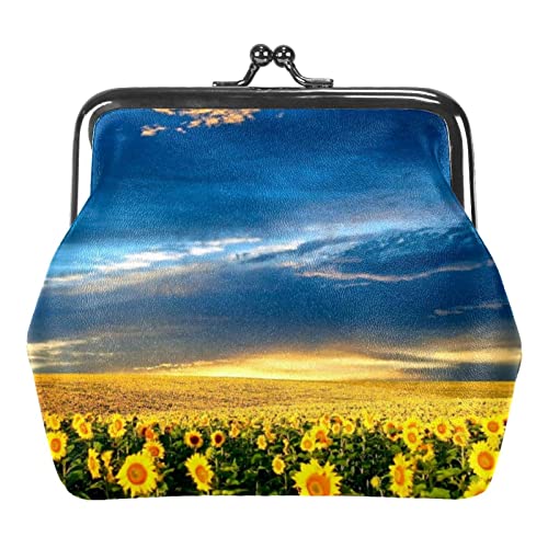 Floral Sunflower Helianthus Buckle Coin Purse Vintage Pouch Buckle Clutch Bag Kiss-Lock Change Purse Floral Clasp Closure Wallets for Women Girl, Mehrfarbig 03, Einheitsgröße, Taschen-Organizer von QQIAEJIA