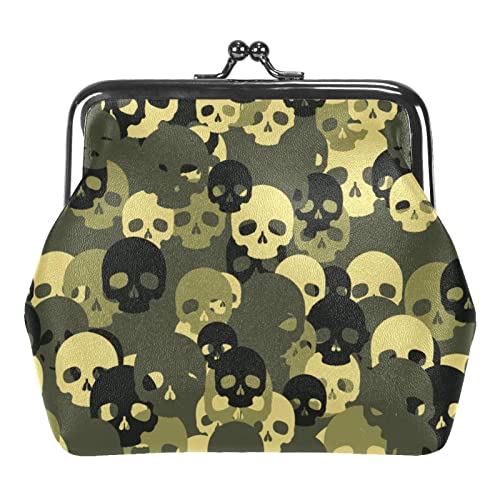 Geldbörse mit Totenkopf-Muster, Camouflage-Muster, Geldbeutel, Geldbeutel, Geschenk für Damen, Kinder, Mädchen, Schlüsselhalter, Mehrfarbig 03, Einheitsgröße, Taschen-Organizer von QQIAEJIA