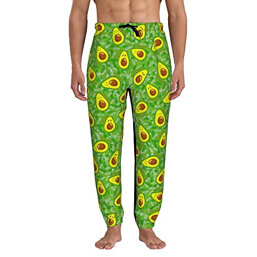 Generic Herren Jogger Sweatpants Pinguine Jogger Hose Erdbeere Gänseblümchen Lounge Hose Kleeblätter Laufhose mit Tasche, Süße Avocados, 31-35 von QQIAEJIA