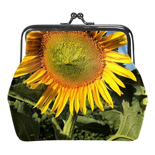 Hand Draw Iris Flower Buckle Coin Purse Vintage Pouch Buckle Clutch Bag Kiss-Lock Change Purse Floral Clasp Closure Wallets for Women Girl, gelb, Einheitsgröße, Taschen-Organizer von QQIAEJIA