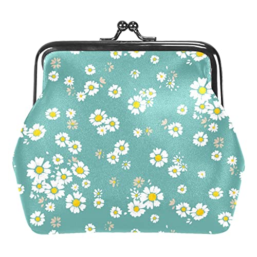 Kleine Schnalle Geldbörse Daisy Flower Pouch Kiss-Lock Verschluss Wechselgeldbörse Geldbörsen, Mehrfarbig 15, Einheitsgröße, Taschen-Organizer von QQIAEJIA