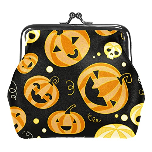 Kleine Schnalle Geldbörse Halloween Lustige Kürbis Schädel Muster Beutel Kiss-Lock Verschluss Ändern Geldbörse Geldbörsen, Multicolor 08, Einheitsgröße, Taschen-Organizer von QQIAEJIA