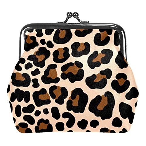 Kleine Schnalle Geldbörse Leopard Nahtlose Hintergrund Beutel Kiss-Lock Verschluss Ändern Geldbörse Brieftaschen, Mehrfarbig 06, Einheitsgröße, Taschen-Organizer von QQIAEJIA