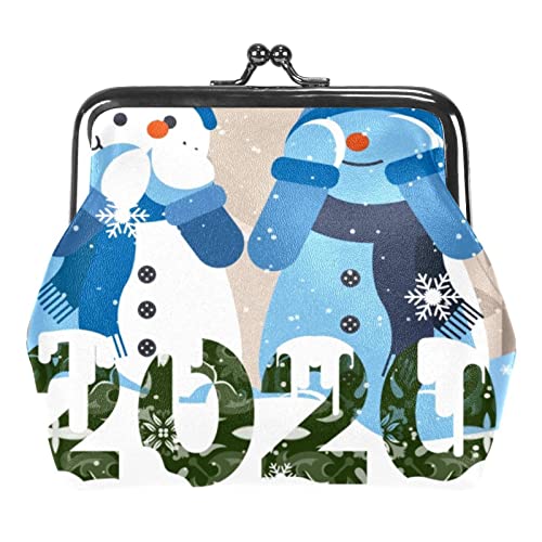 Kleine Schnalle Geldbörse Nette 2020 Weihnachten Schneemann Winter Schnee Beutel Kiss-Lock Verschluss Ändern Geldbörse Geldbörsen, Mehrfarbig 18, Einheitsgröße, Taschen-Organizer von QQIAEJIA