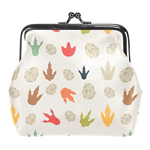 Knochen und Hund Fußabdruck Muster Schnalle Münze Geldbörse Vintage Beutel Schnalle Clutch Bag Kiss-Lock Wechselgeldbörse Floral Verschluss Geldbörsen für Frauen Mädchen, Multicolor 08, Einheitsgröße, von QQIAEJIA