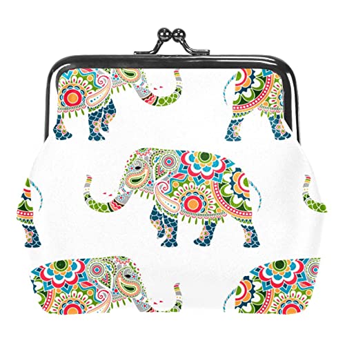 Kreative Elefant Coming Out Wände Schnalle Geldbörse Vintage Beutel Schnalle Clutch Tasche Kiss-Lock Wechselgeldbörse Floral Verschluss Geldbörsen für Frauen Mädchen, Mehrfarbig 19, Einheitsgröße, von QQIAEJIA