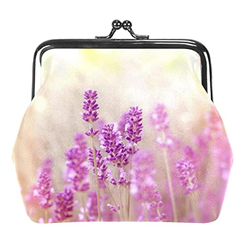 Lavendel Blume Pflanze Schnalle Geldbörse Vintage Beutel Schnalle Clutch Tasche Kiss-Lock Wechselgeldbörse Floral Verschluss Geldbörsen für Frauen Mädchen, Mehrfarbig 10, Einheitsgröße, von QQIAEJIA