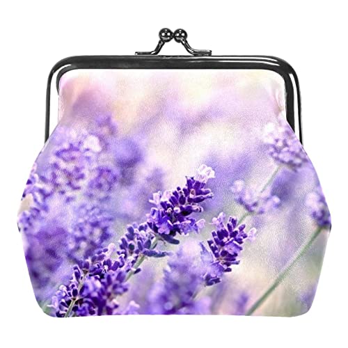 Lavendel Blume Pflanze Schnalle Geldbörse Vintage Beutel Schnalle Clutch Tasche Kiss-Lock Wechselgeldbörse Floral Verschluss Geldbörsen für Frauen Mädchen, Mehrfarbig 11, Einheitsgröße, von QQIAEJIA