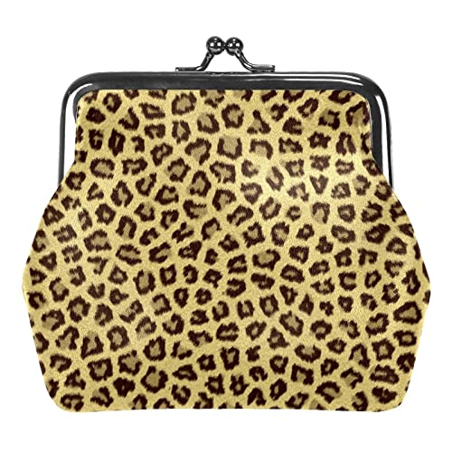 Leopard Nahtlose Geldbörse Vintage Beutel Schnalle Clutch Tasche Kiss-Lock Wechselgeldbörse Verschluss Geldbörsen für Frauen Mädchen, Mehrfarbig 18, Einheitsgröße, Taschen-Organizer von QQIAEJIA