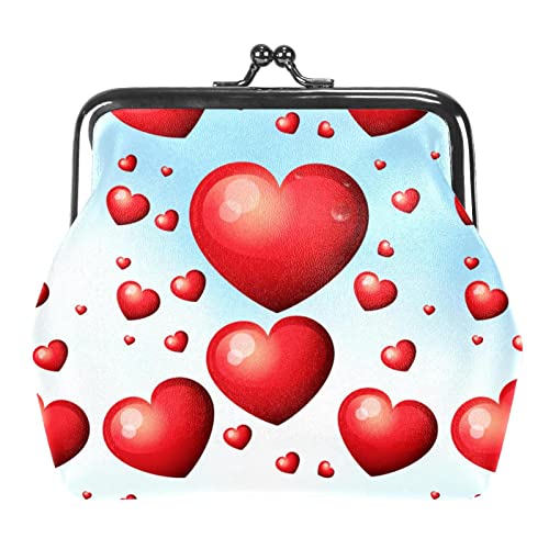 Lippenstift Liebe Streifen Muster Schnalle Münze Geldbörse Vintage Beutel Schnalle Clutch Tasche Kiss-Lock Wechselgeldbörse Floral Verschluss Geldbörsen für Frauen Mädchen, Mehrfarbig 14, von QQIAEJIA